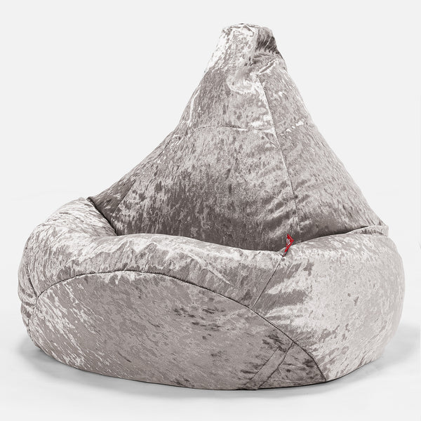 Silla De Juego Puf - Terciopelo Retro Plata 01