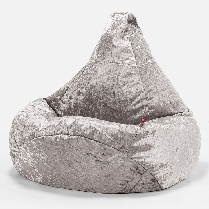 Silla De Juego Puf - Terciopelo Retro Plata 02