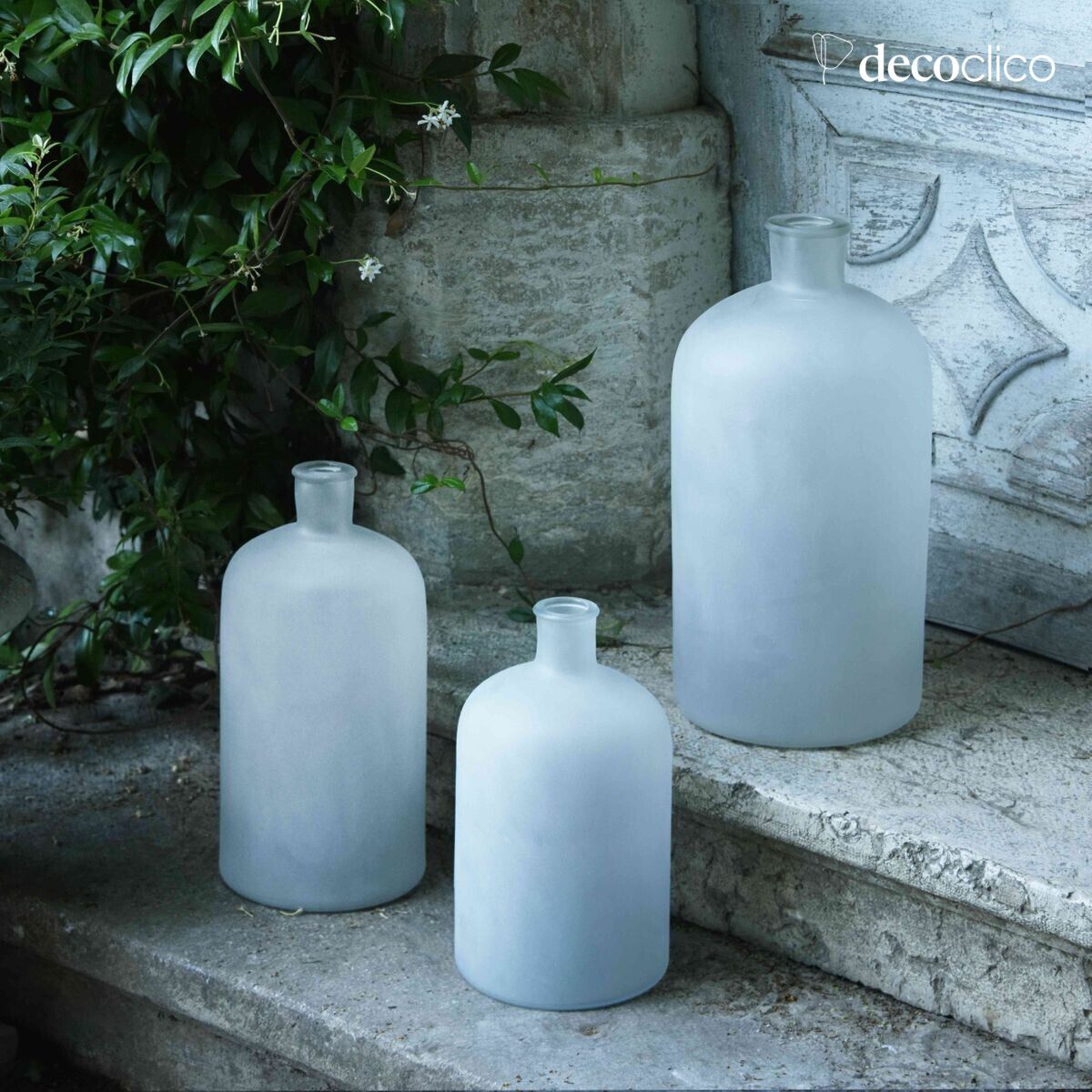 Bonbonne en verre dépoli forme bouteille 39 x 18 cm Soline