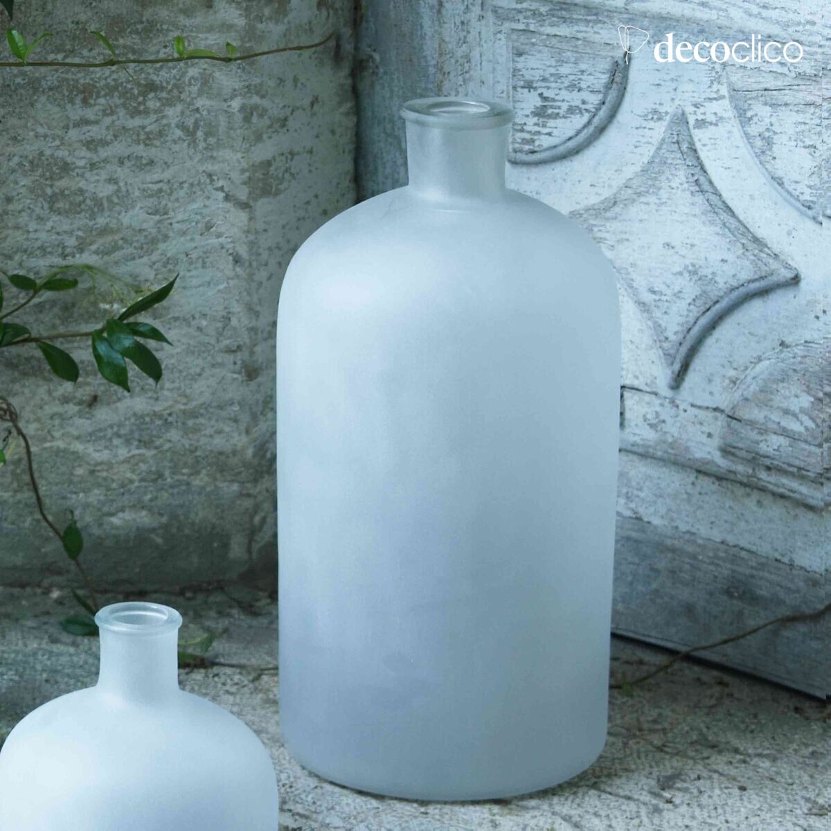 Bonbonne en verre dépoli forme bouteille 46 x 20 cm Soline