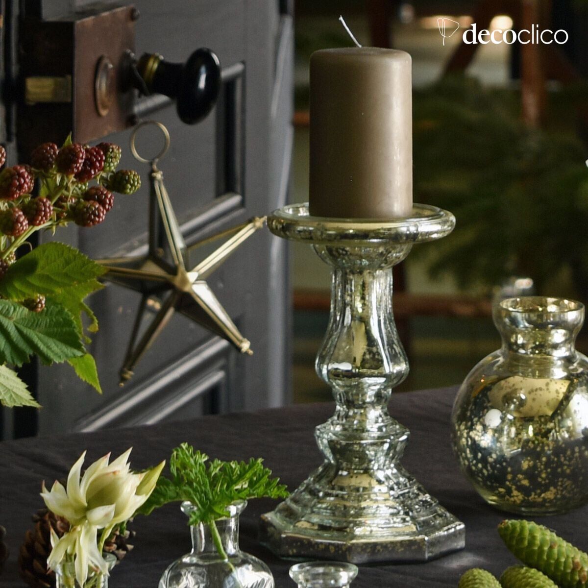 Bougeoir en verre mercurisé Artus