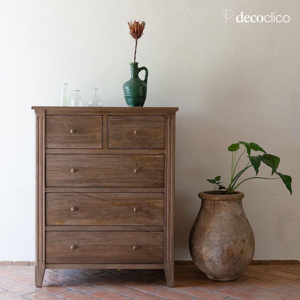 Commode 5 tiroirs en manguier 