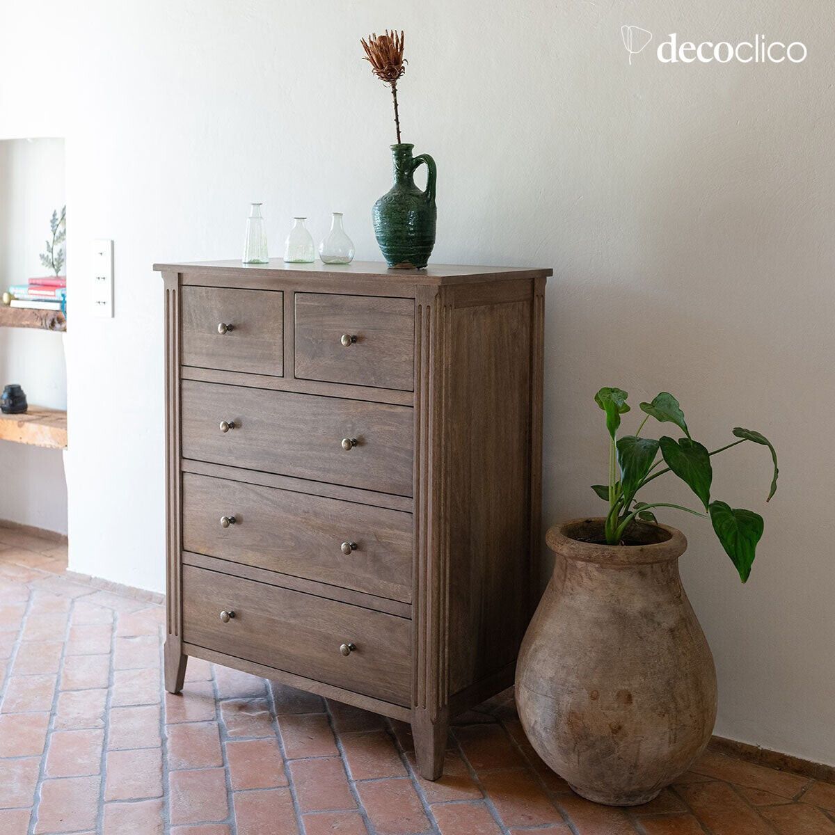 Commode 5 tiroirs en manguier 