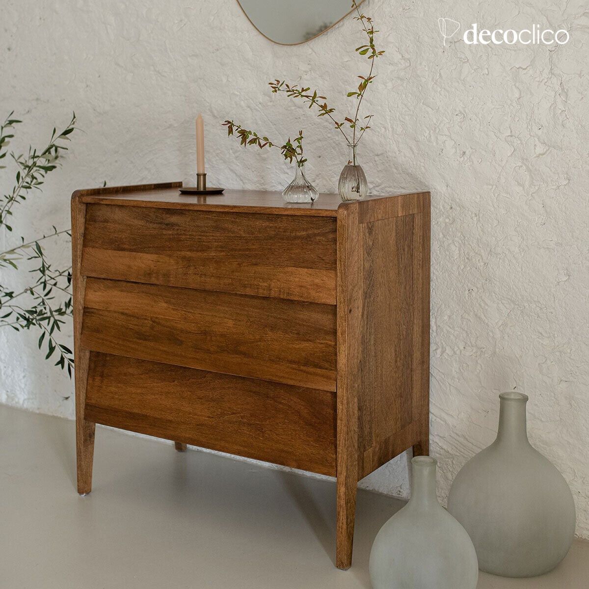Commode en manguier 3 tiroirs Vintage