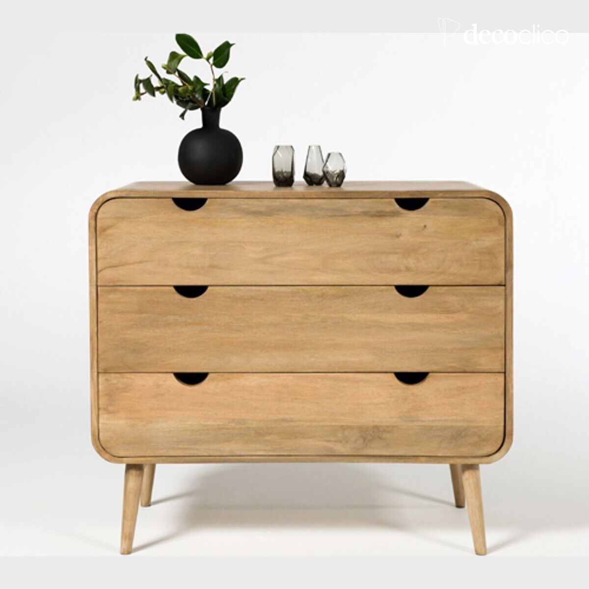 Commode en manguier teinté 3 tiroirs Hanko