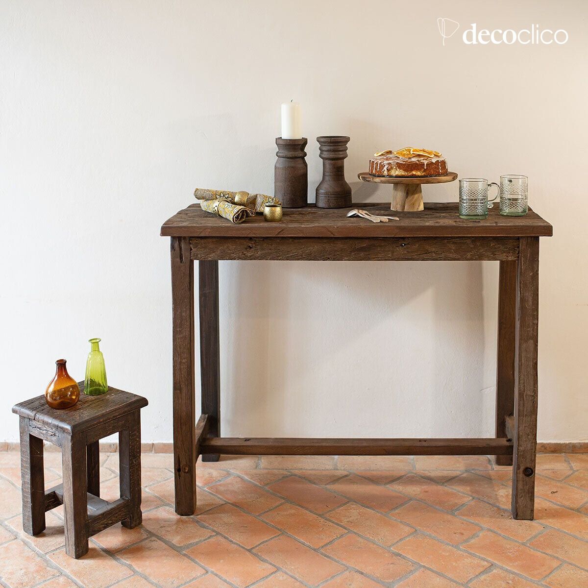 Console en bois recyclé foncé Vermont