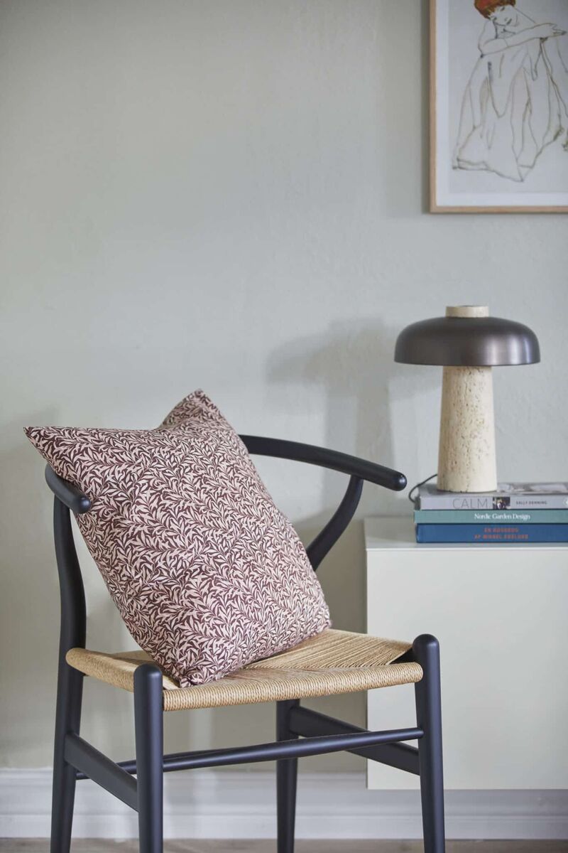 Coussin carré en popeline de coton Willow chocolat