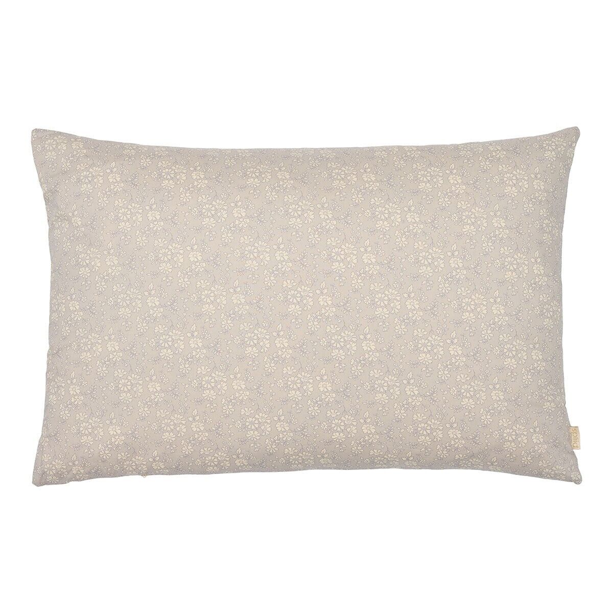 Coussin en popeline de coton gris clair 60x40 Capel Liberty Tana Lawn