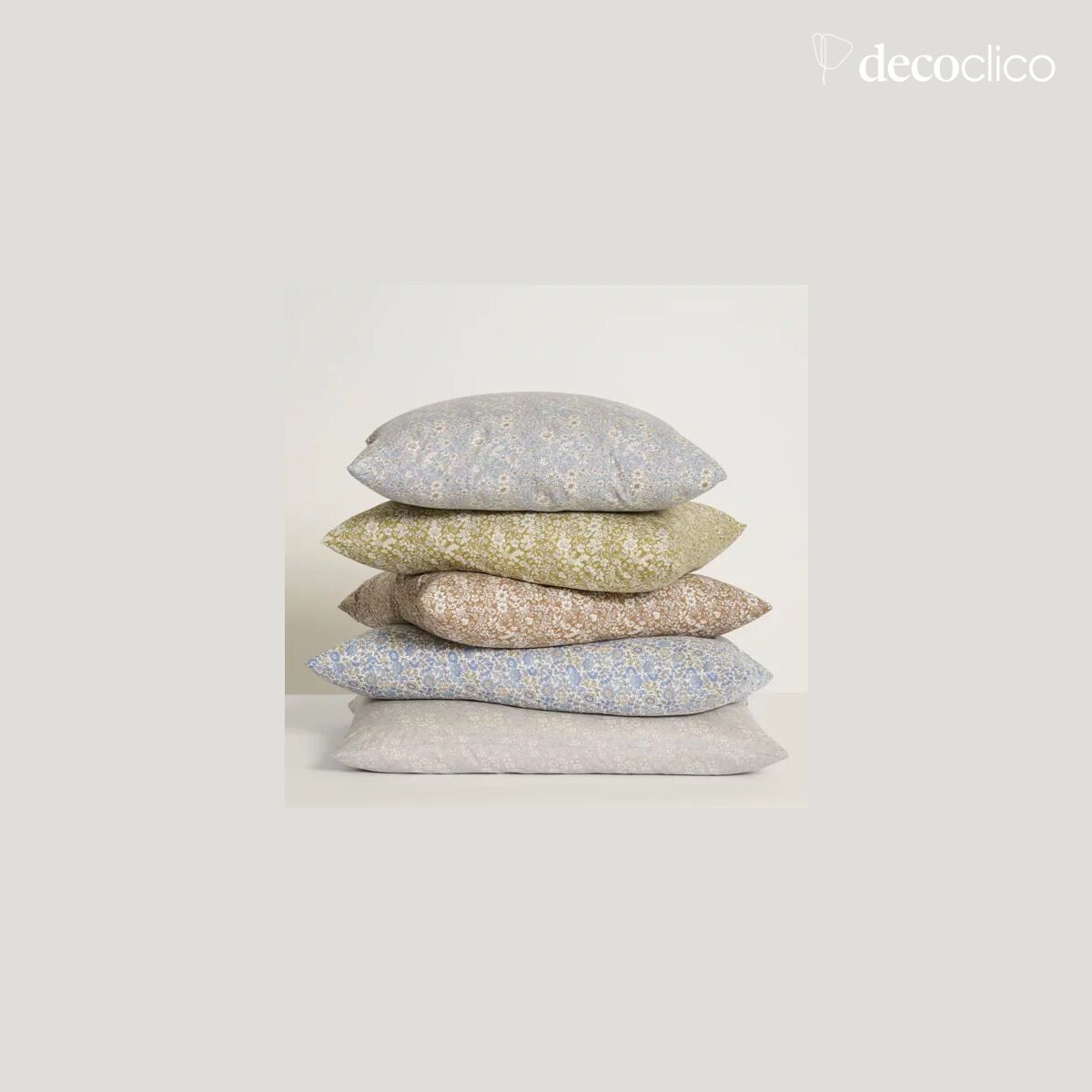 Coussin en popeline de coton gris clair 60x40 Capel Liberty Tana Lawn