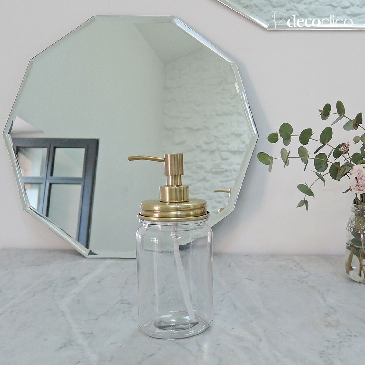 Distributeur de savon liquide en verre et laiton Chaumont