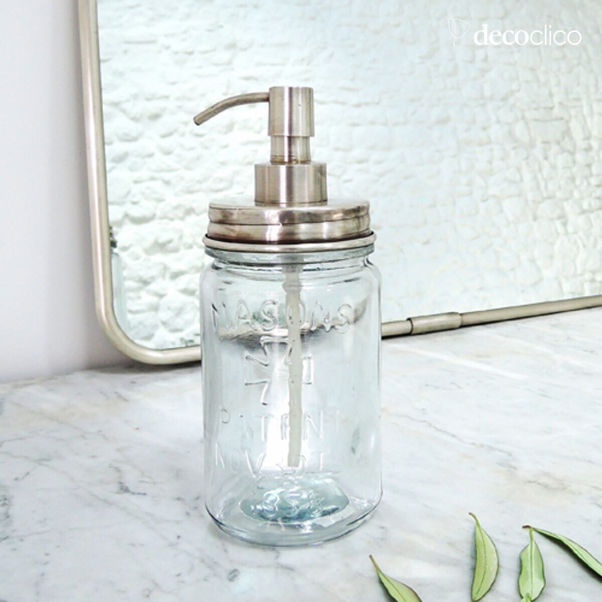 Distributeur de savon liquide en verre et nickel argenté Chaumont