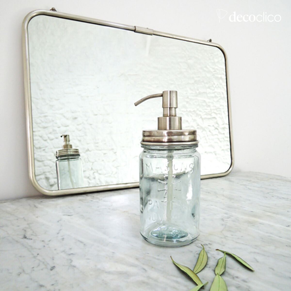 Distributeur de savon liquide en verre et nickel argenté Chaumont