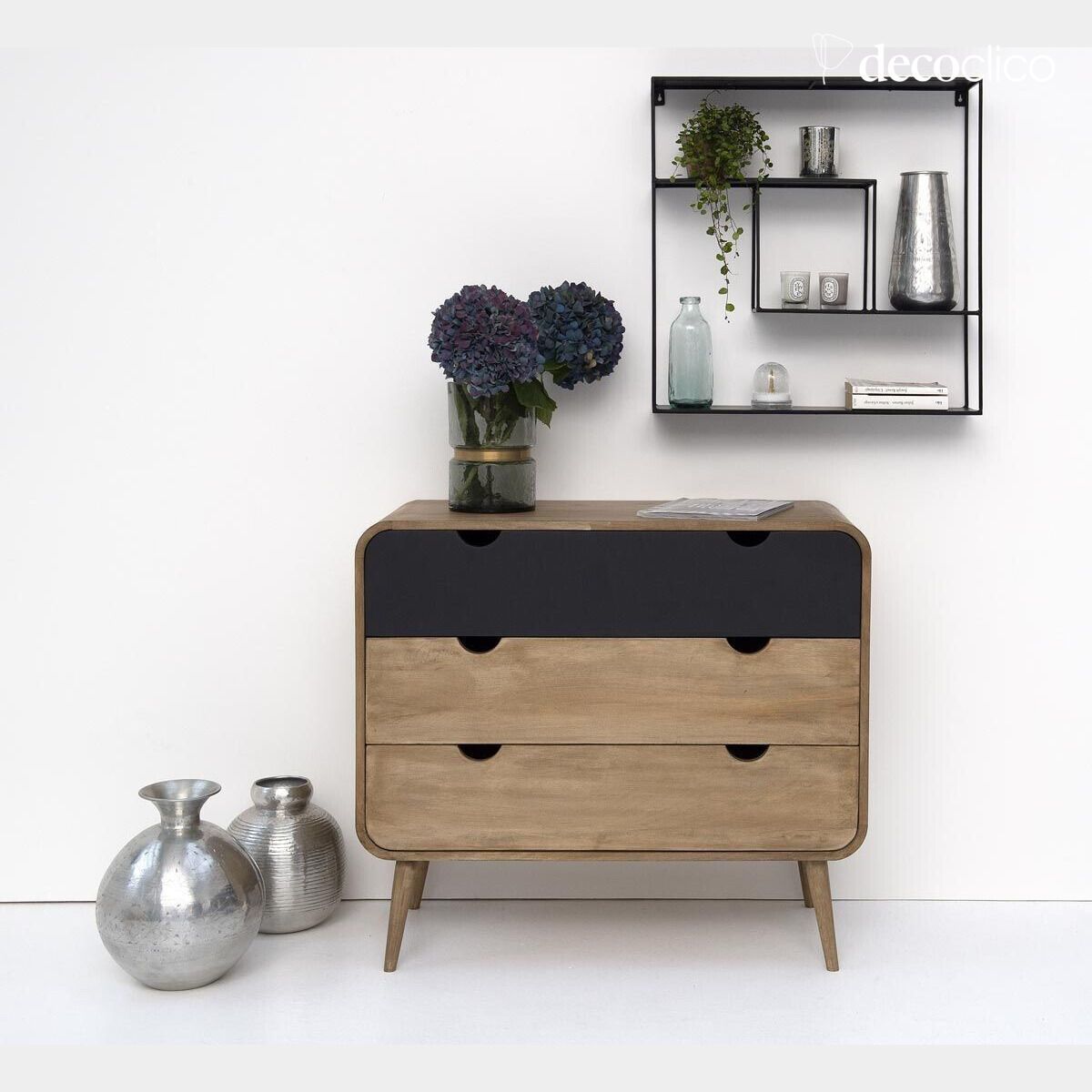 Etagère murale en métal filaire noir mat Uptown