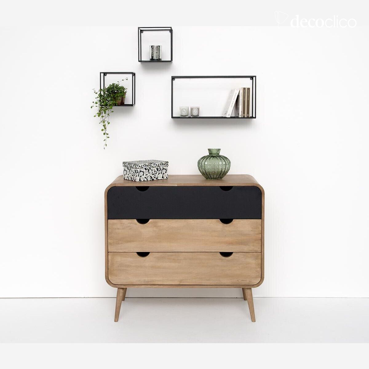 Etagère murale en métal filaire noir mat (lot de 3) Uptown
