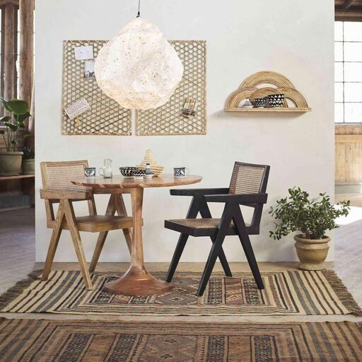 Tapis rectangulaire en coton recyclé kilim imprimé multicolore Madam Stoltz – 140 x 200 cm | Decoclico