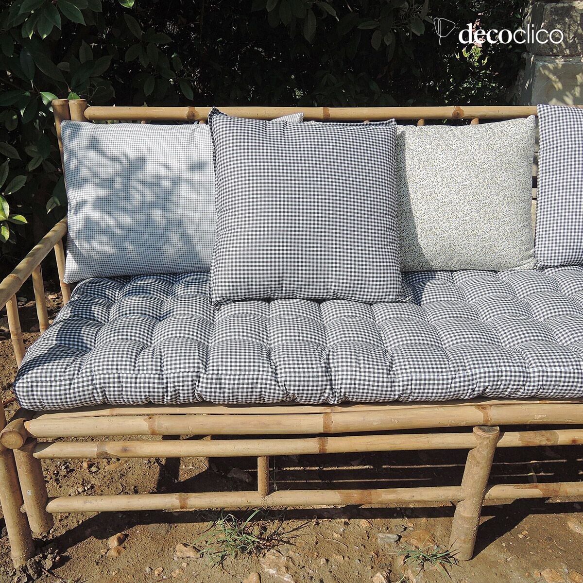 Matelas de sol coton imprimé motif vichy 60 x 170 cm Romy