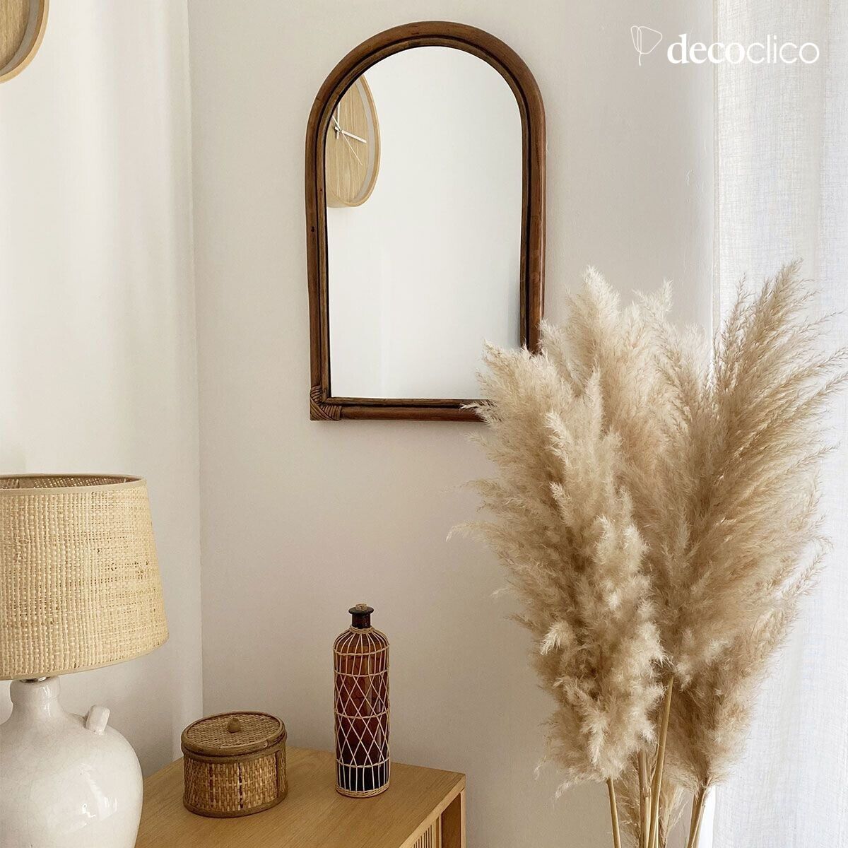 Miroir arche en rotin 58 x 40 cm Marcel