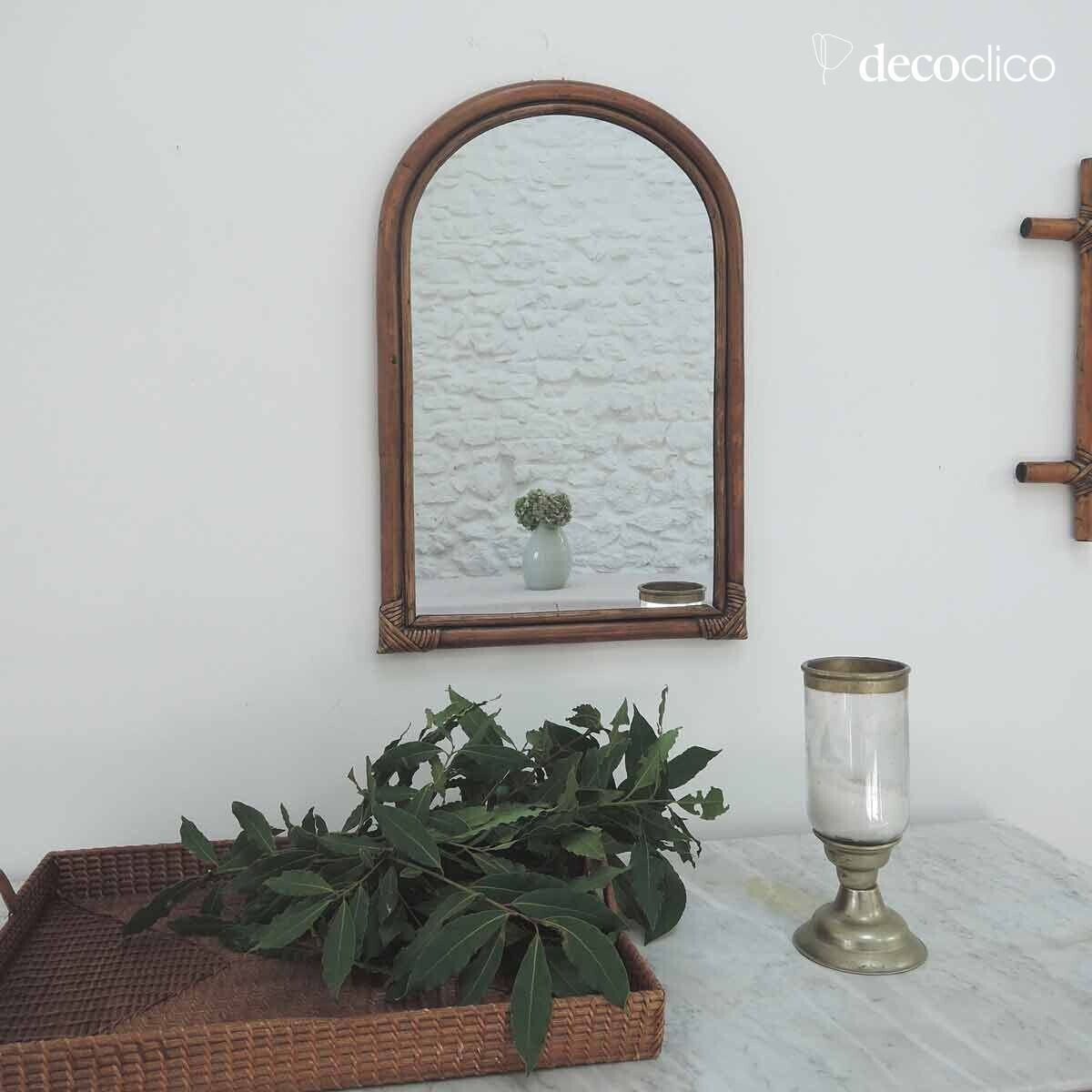 Miroir arche en rotin 58 x 40 cm Marcel