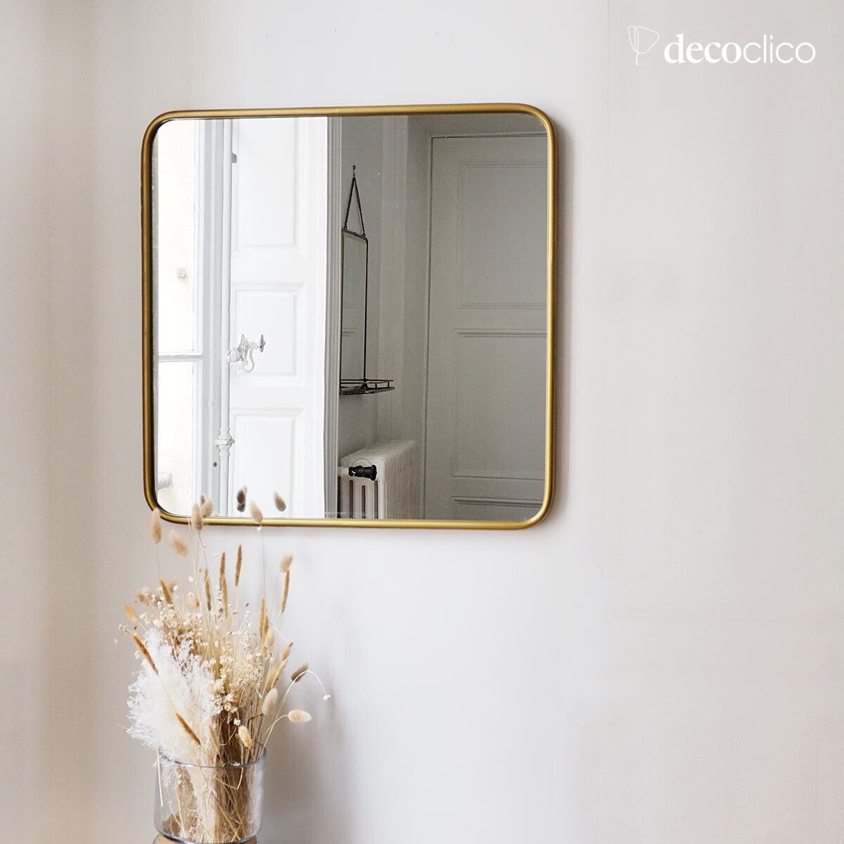 Miroir carré en métal doré 65 x 65 cm Uptown