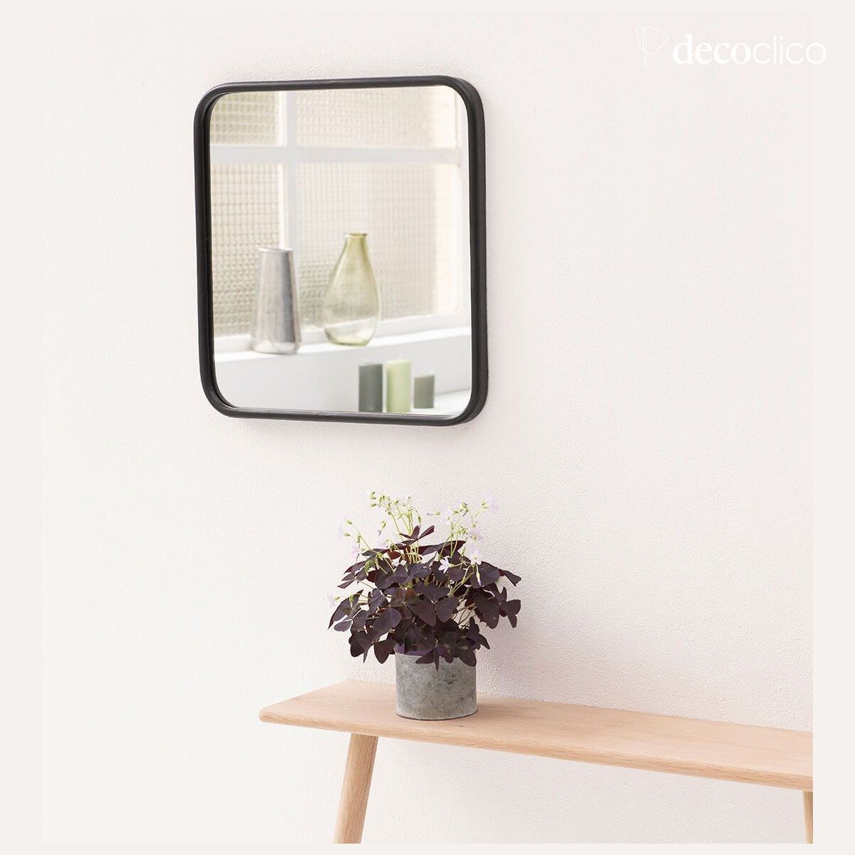 Miroir carré en métal noir 45 x 45 cm Uptown