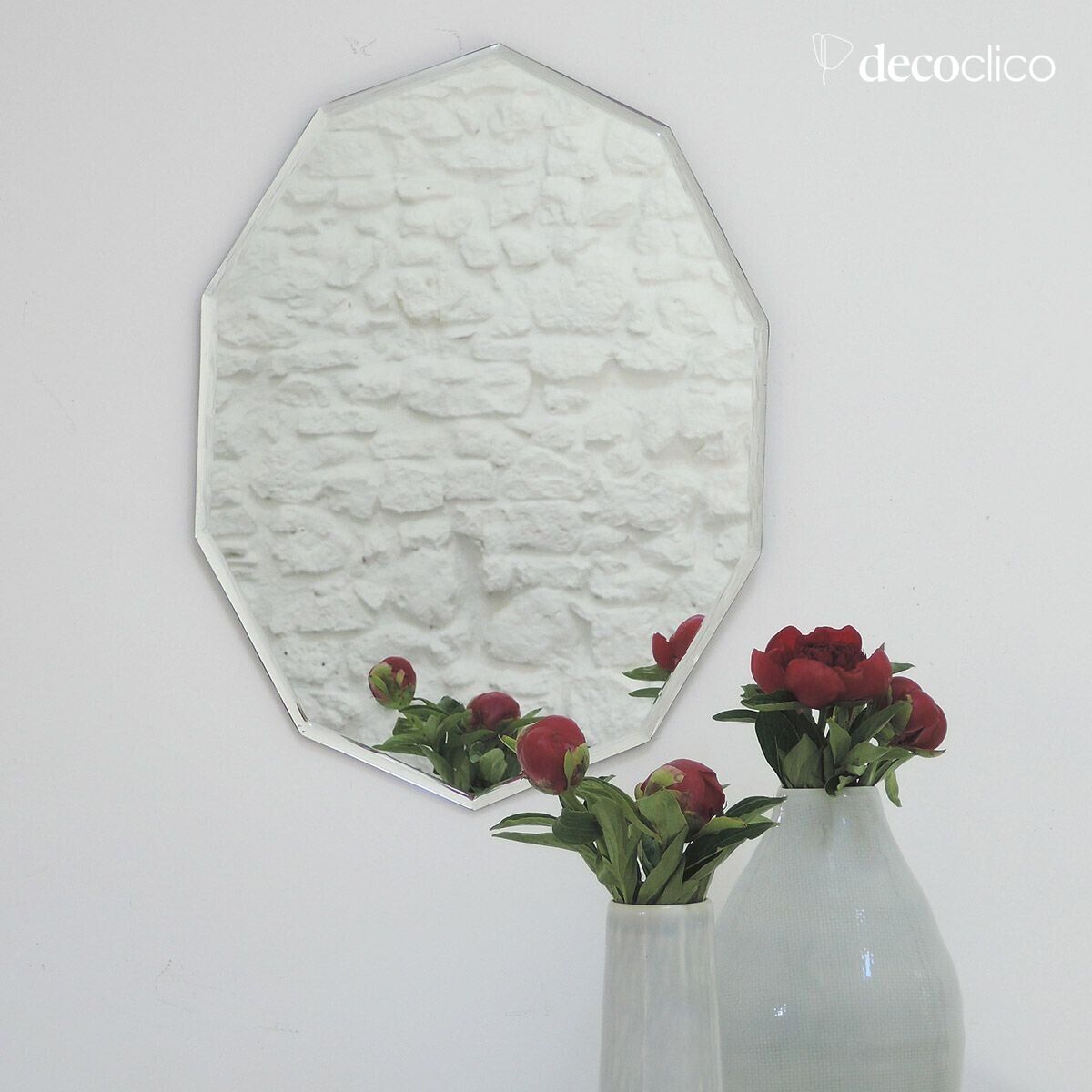 Miroir ovale décagonal biseauté 59 x 44 cm Léonie