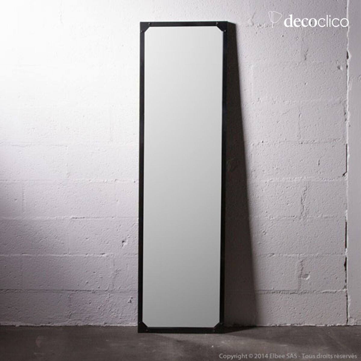 Miroir psyché rectangulaire en métal noir 46 x 165 cm Bricklane