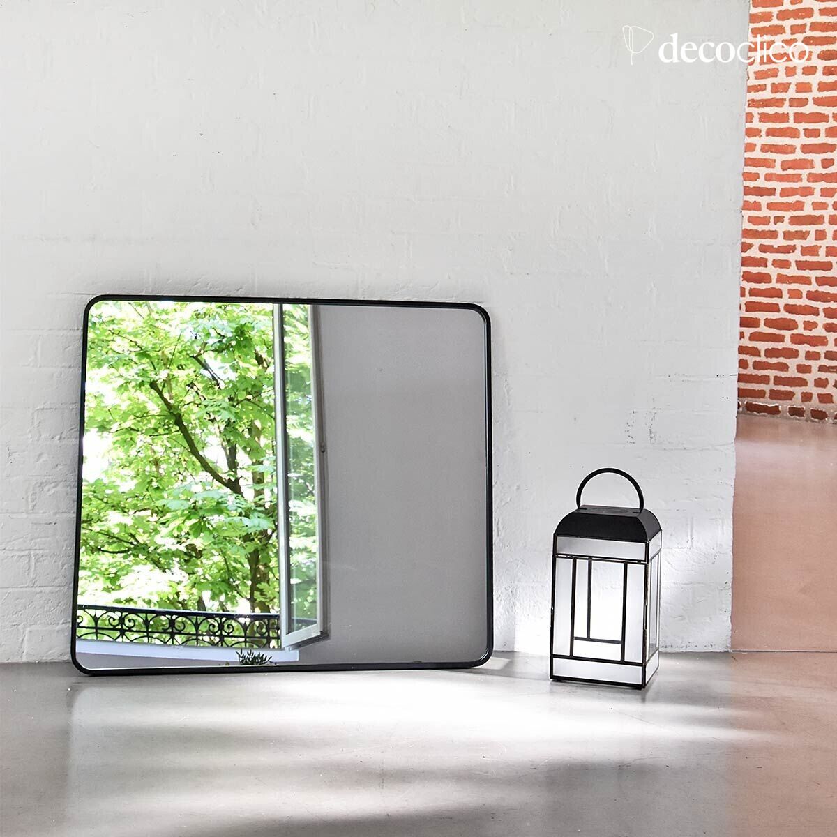 Miroir rectangulaire en métal noir 85 x 75 cm Uptown