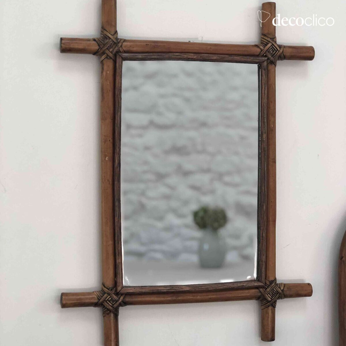 Miroir rectangulaire en rotin 59 x 44 cm Marcel