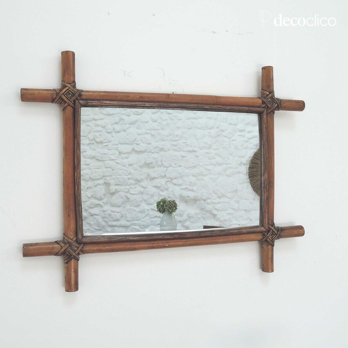 Miroir rectangulaire en rotin 59 x 44 cm Marcel