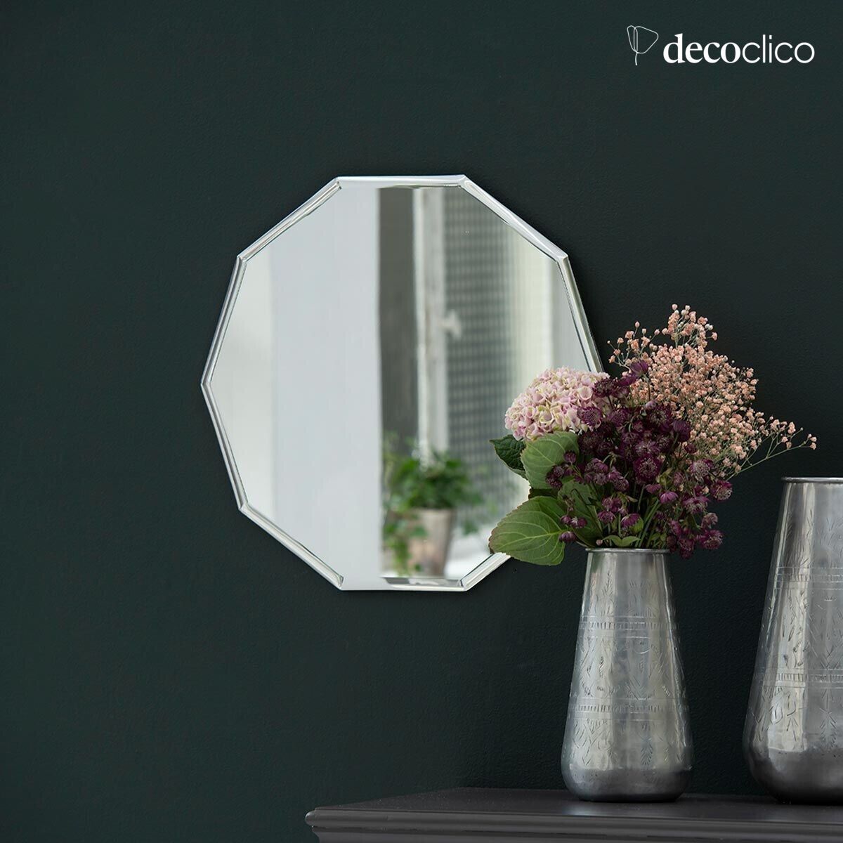 Miroir rond décagonal biseauté 44 x 47 cm Léonie