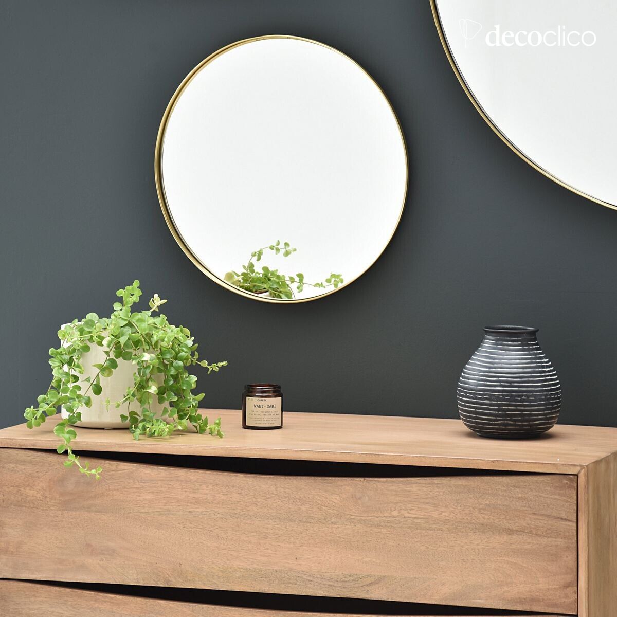 Miroir rond en laiton 40 cm Murat