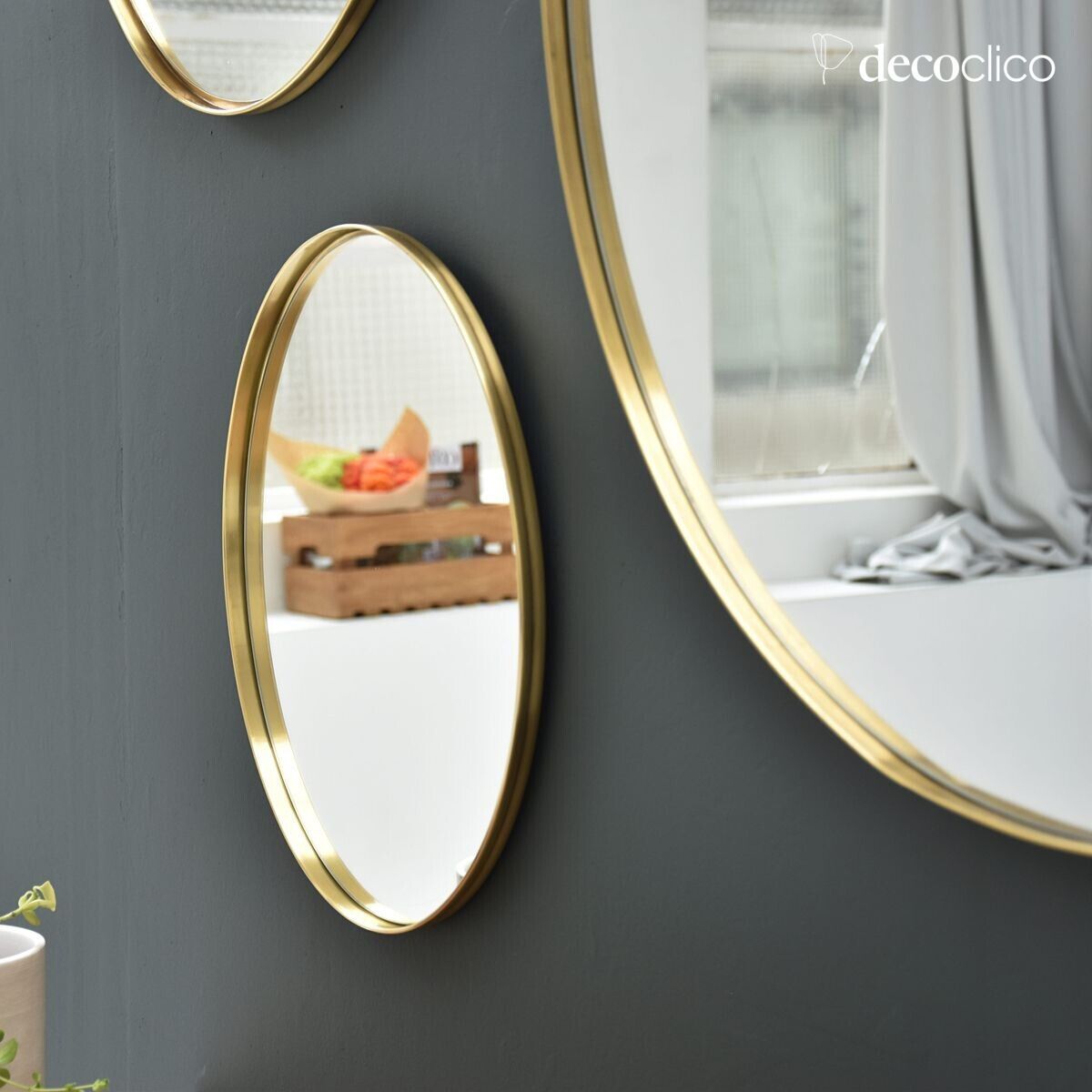 Miroir rond en laiton 80 cm Murat