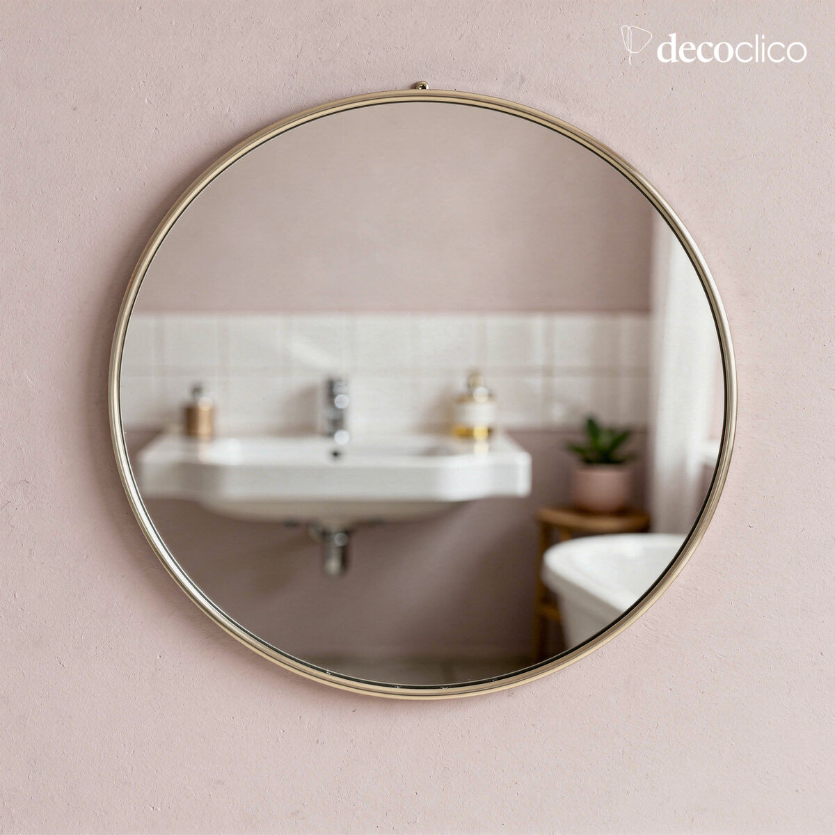 Miroir rond en laiton argenté 40 cm Murat