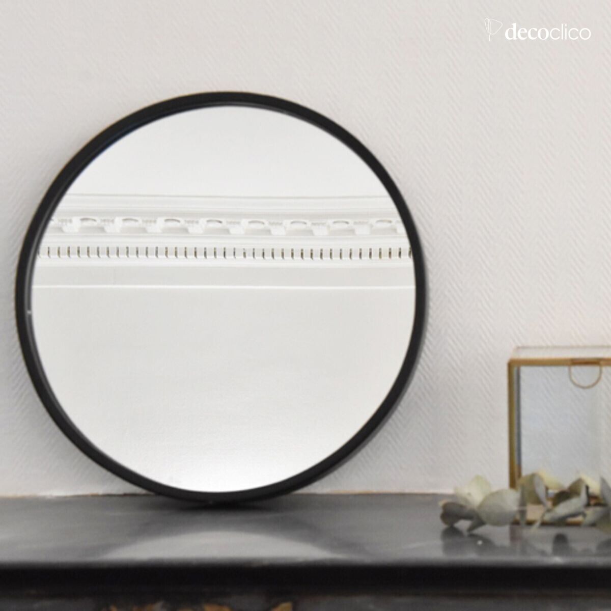 Miroir rond en métal noir 40 cm Soho