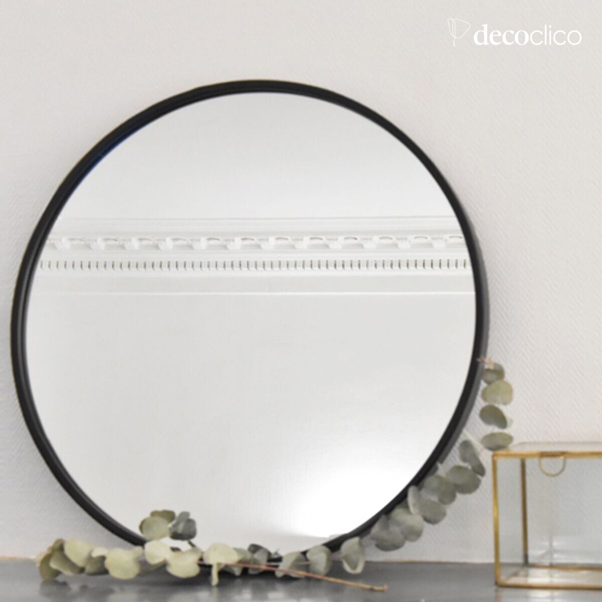 Miroir rond en métal noir 60 cm Soho