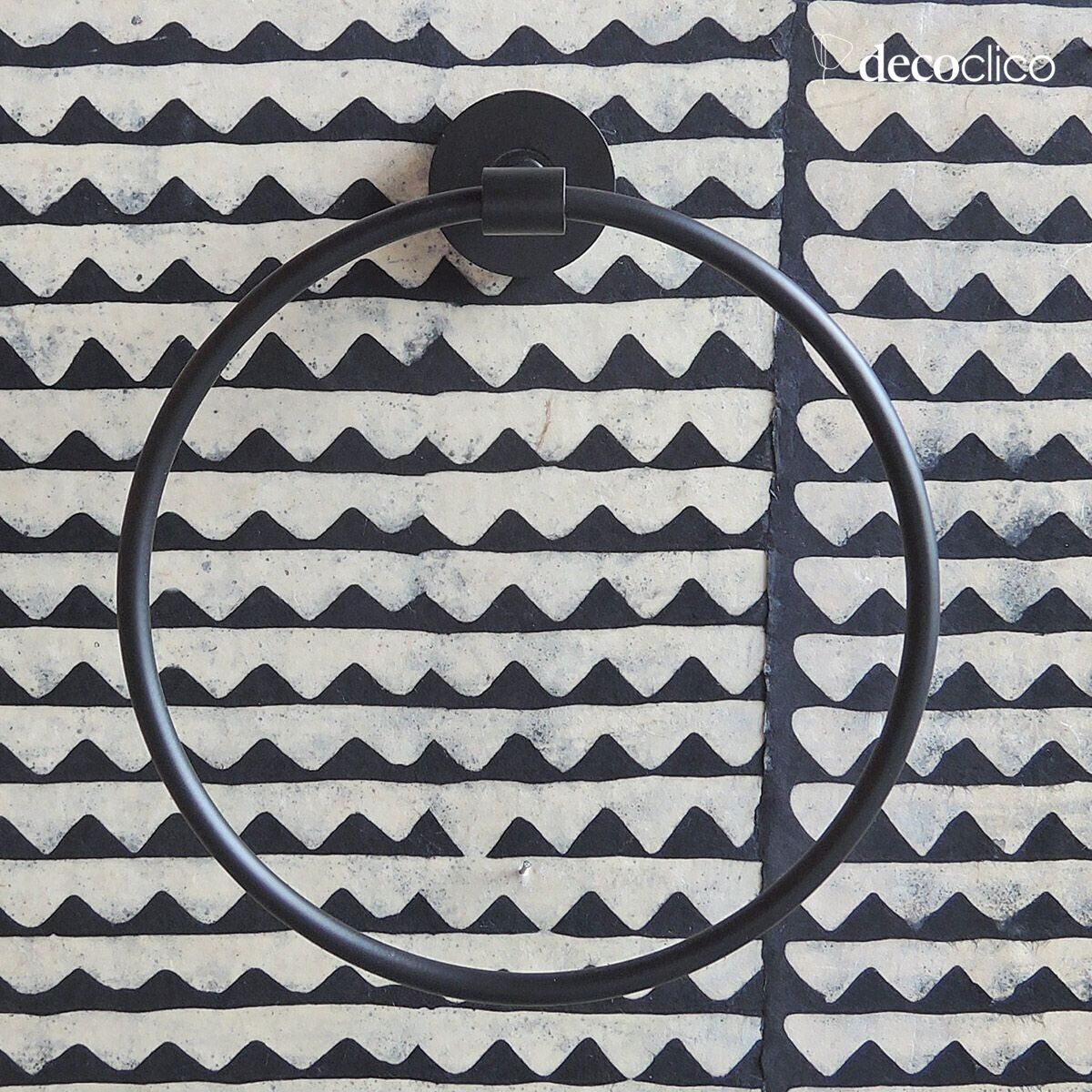 Porte serviette rond en laiton noir mat Passage Vernet