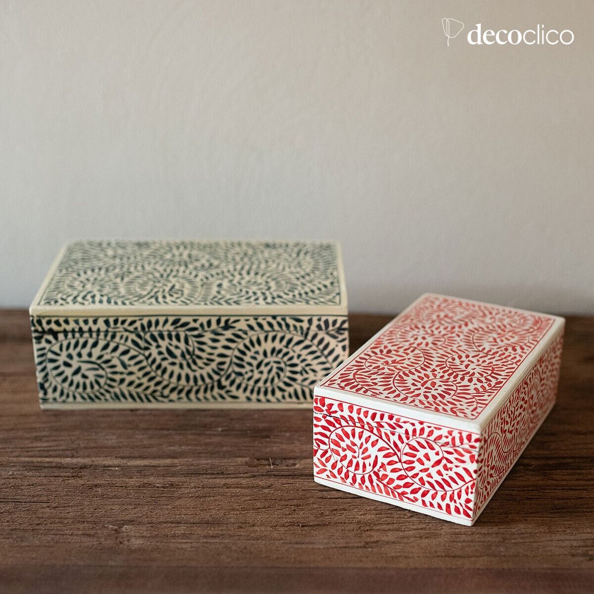 Set de 2 boites rectangulaires en papier mâché Melle