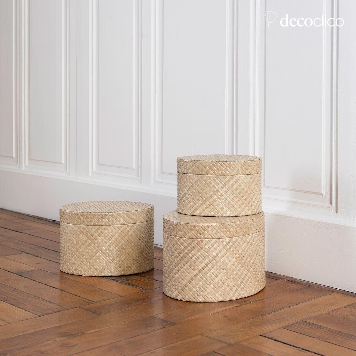 Set de 3 boîtes ovales en pandan Wayan