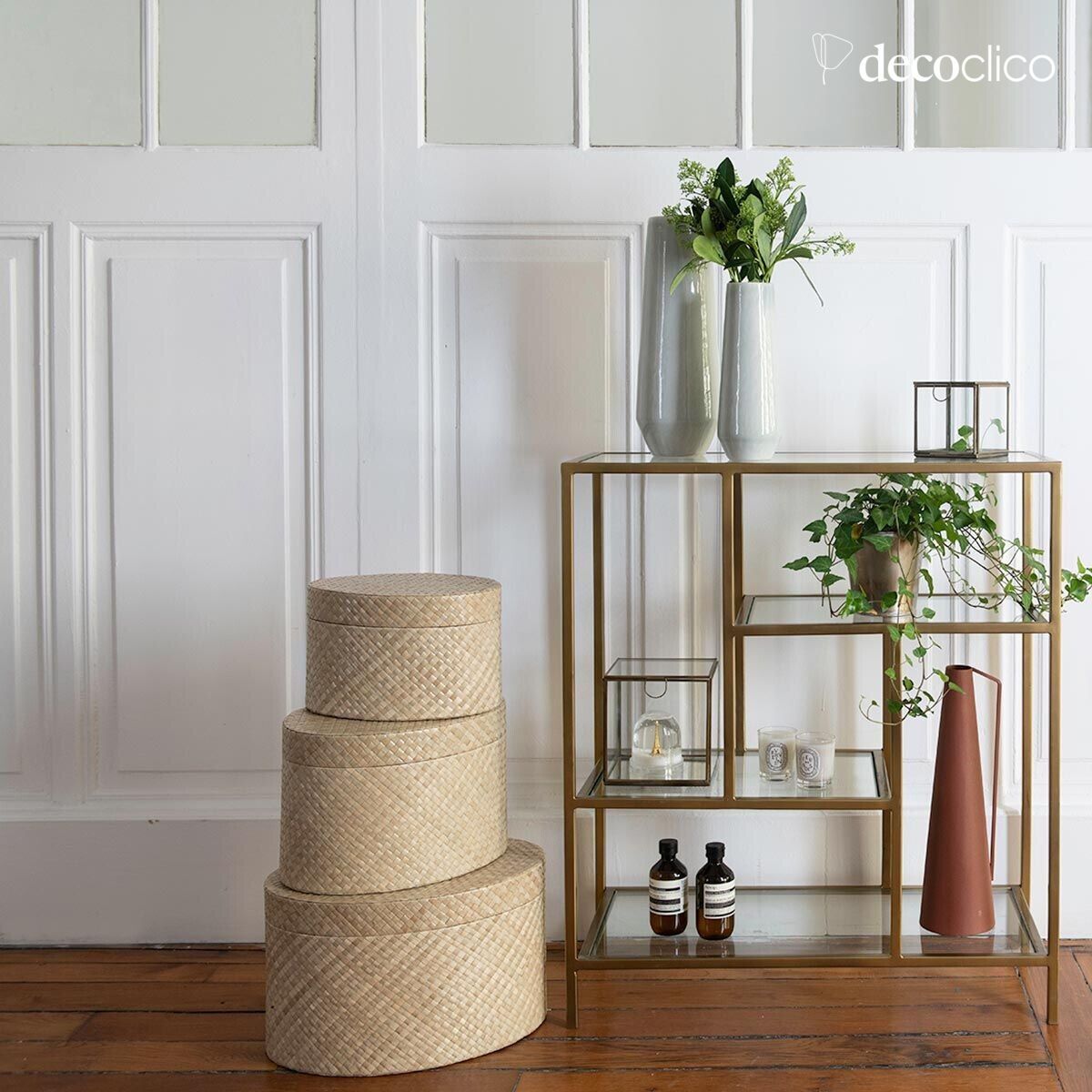 Set de 3 boîtes ovales en pandan Wayan