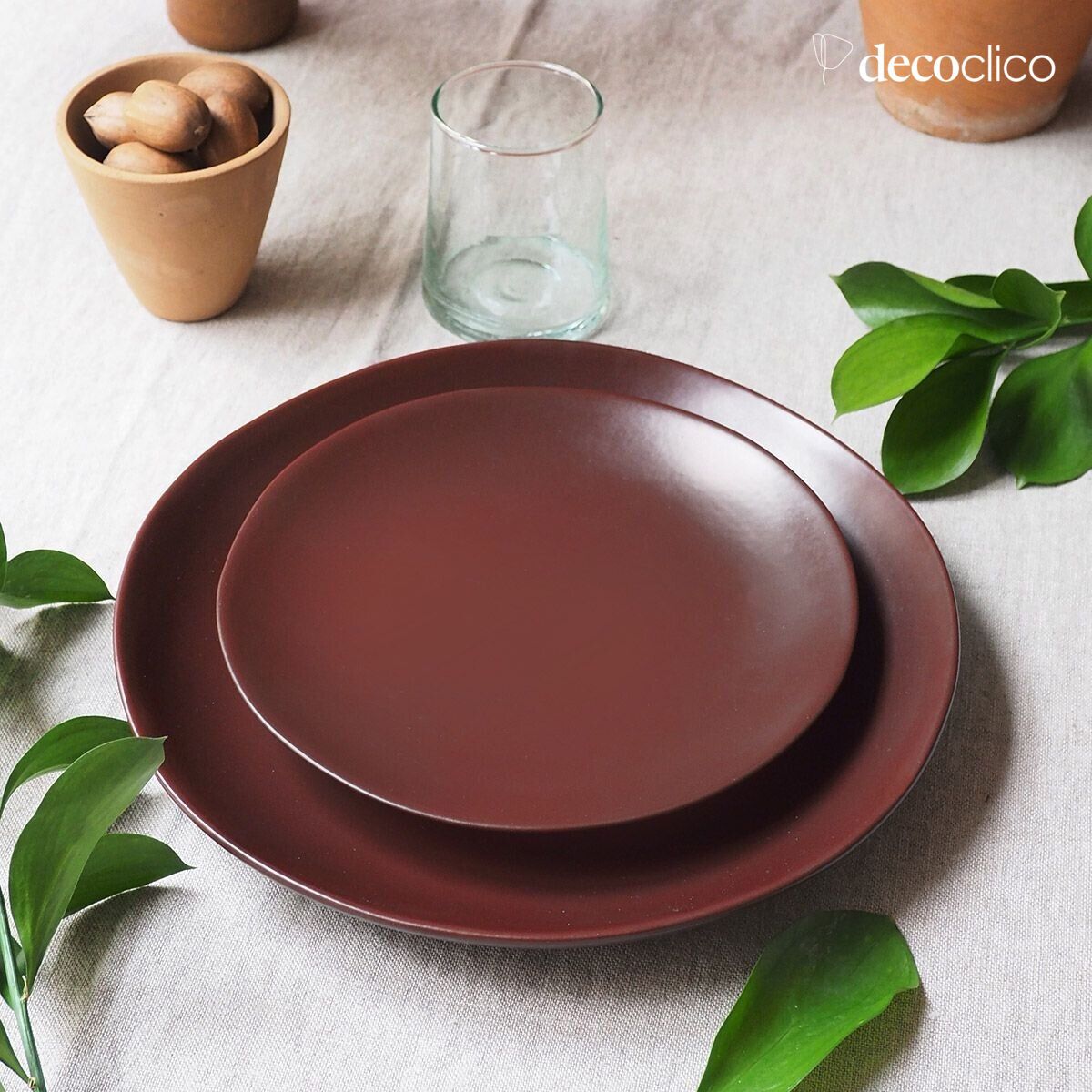 Set de 4 assiettes à dessert en céramique terracotta  Fjord