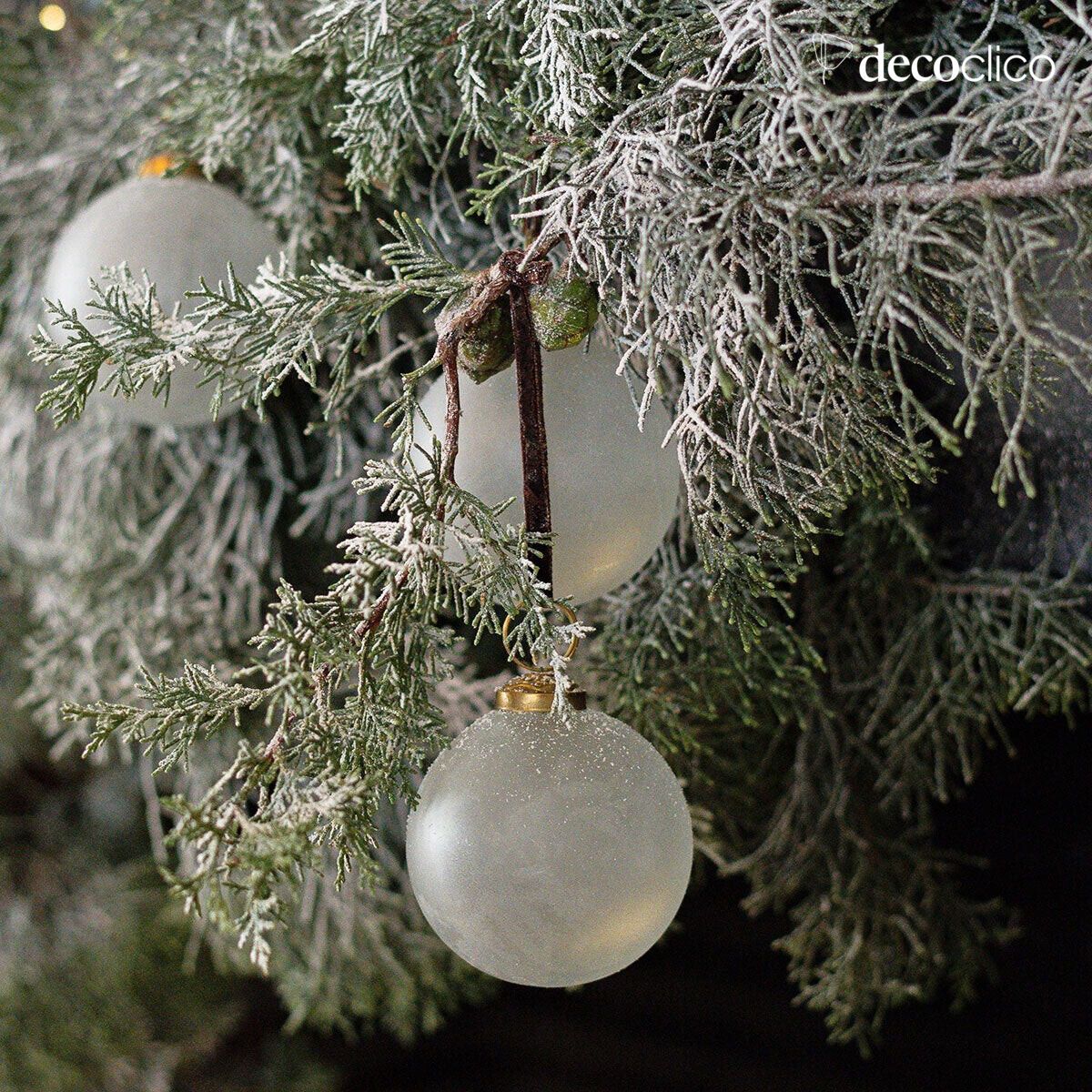 Set de 4 boules de Noël en verre dépoli