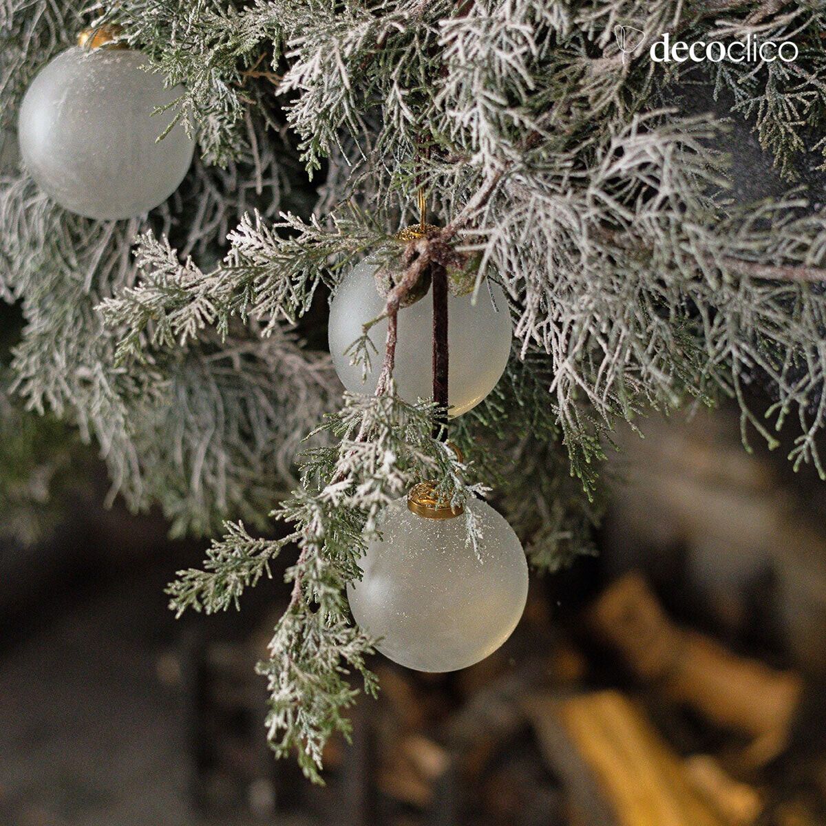 Set de 4 boules de Noël en verre dépoli