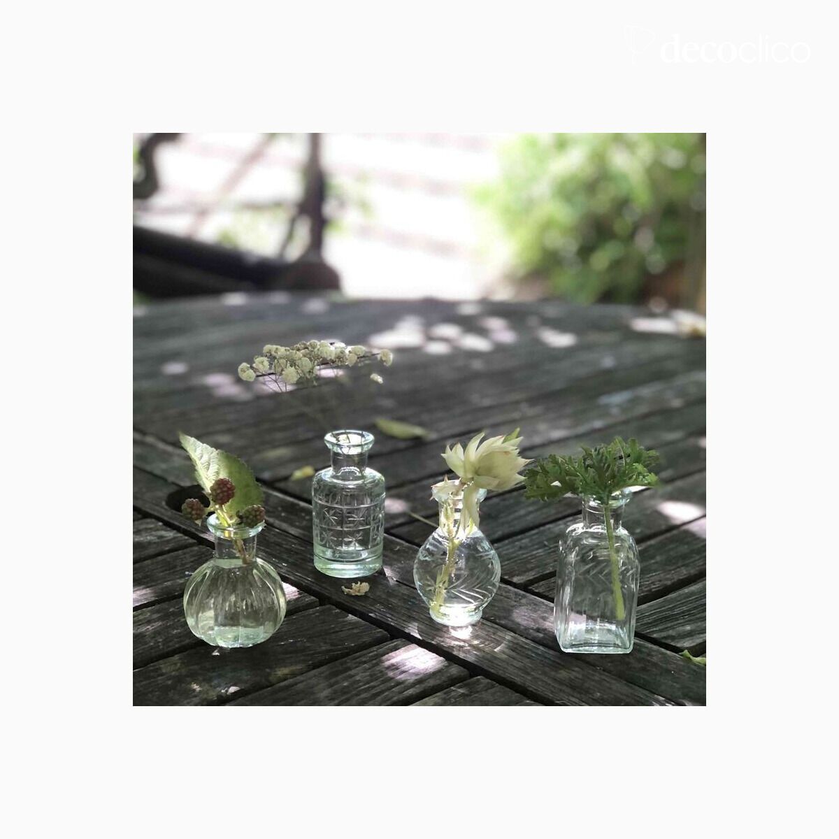 Set de 4 soliflores en verre transparent Campagne