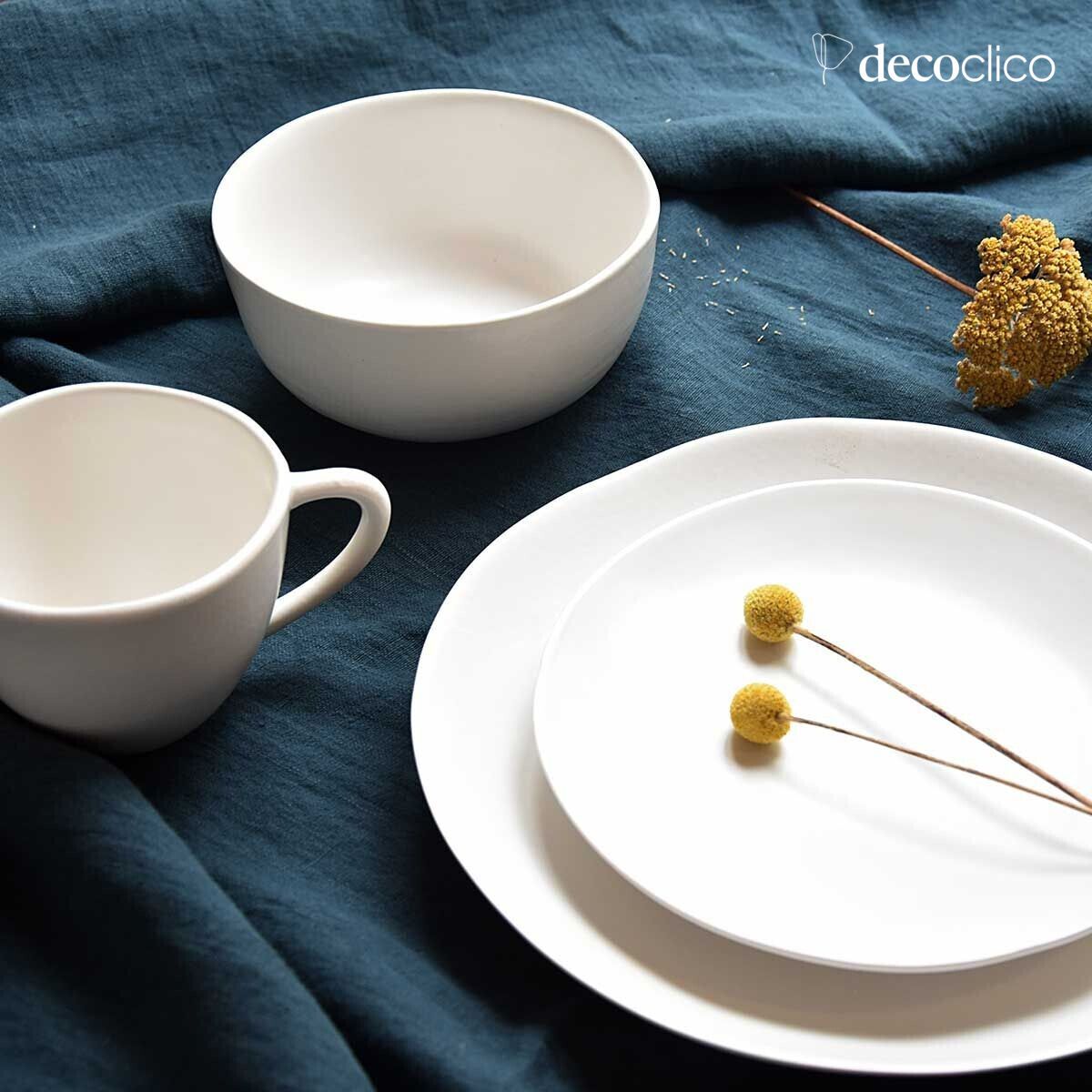 Set de 4 tasses en céramique blanche Fjord