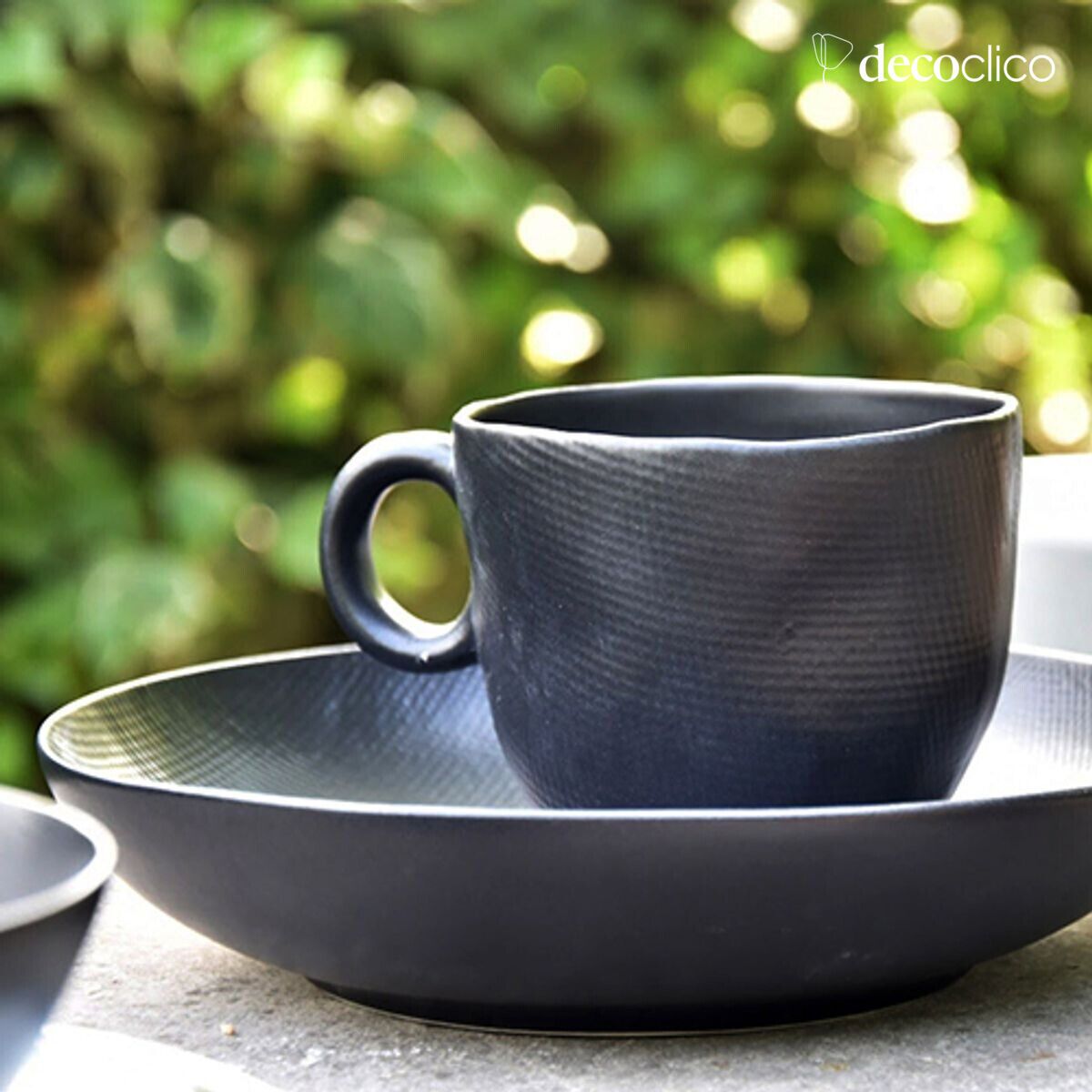 Set de 4 tasses XXL en céramique noir mat Baco