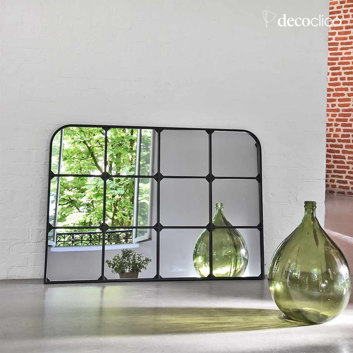 Spiegel Fenster Metall schwarz 130 x 90 cm Saïgon