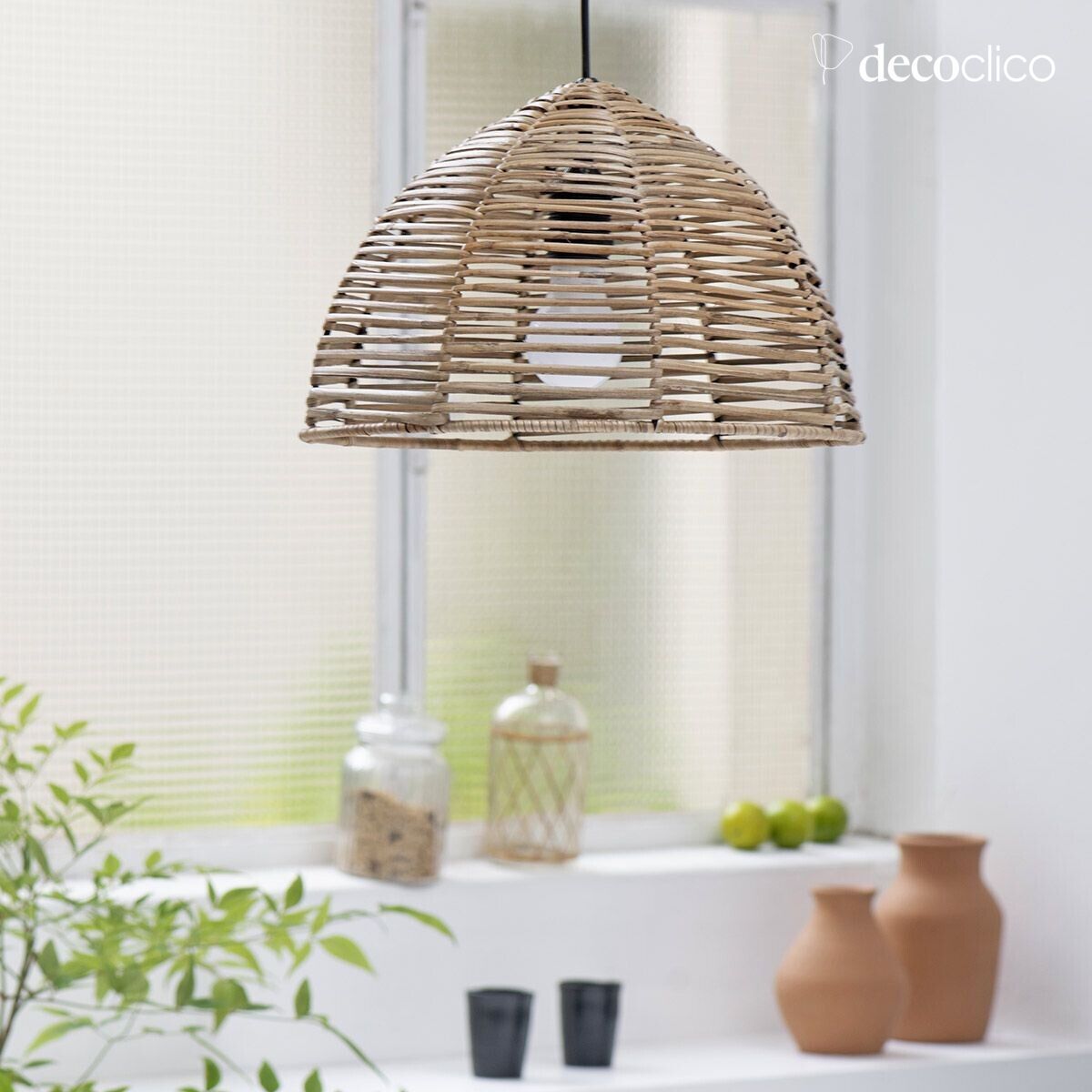 Suspension cloche en rotin naturel (non éléctrifiée) Kamo