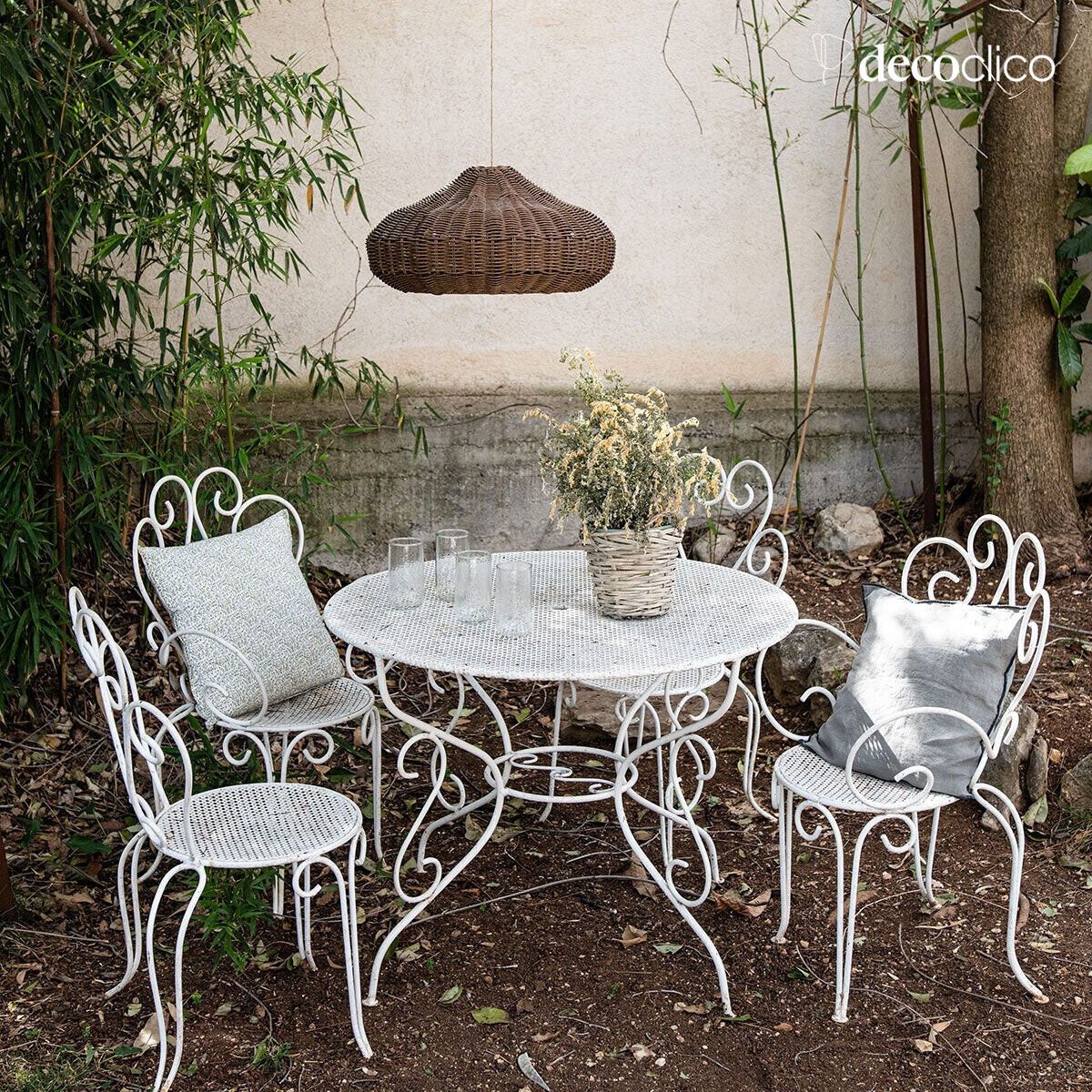 Suspension cloche XL en polyrotin marron (non éléctrifiée) fait main Tavira