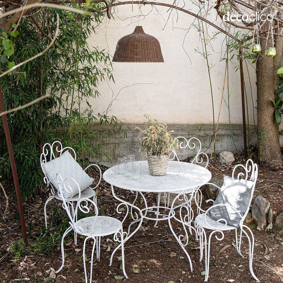 Suspension cloche XL en polyrotin marron (non éléctrifiée) fait main Tavira