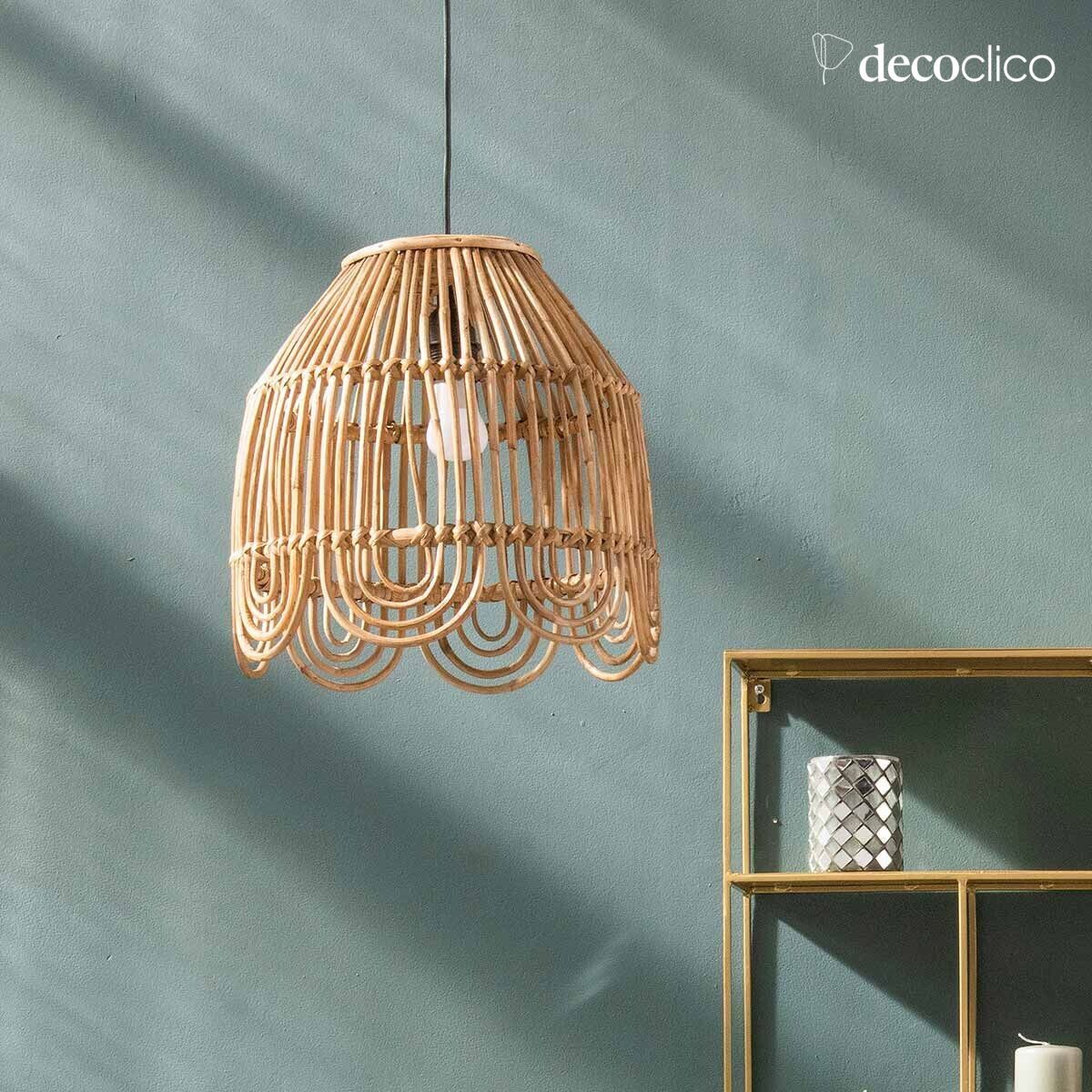 Suspension vintage en rotin naturel (non éléctrifiée) Moka
